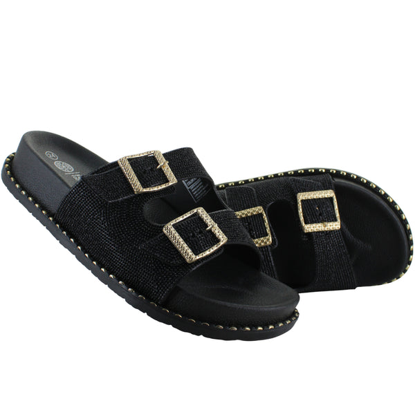 FUROR SANDALIA SLIDE SUECO MODA CASUAL HEBILLA MUJER 93030