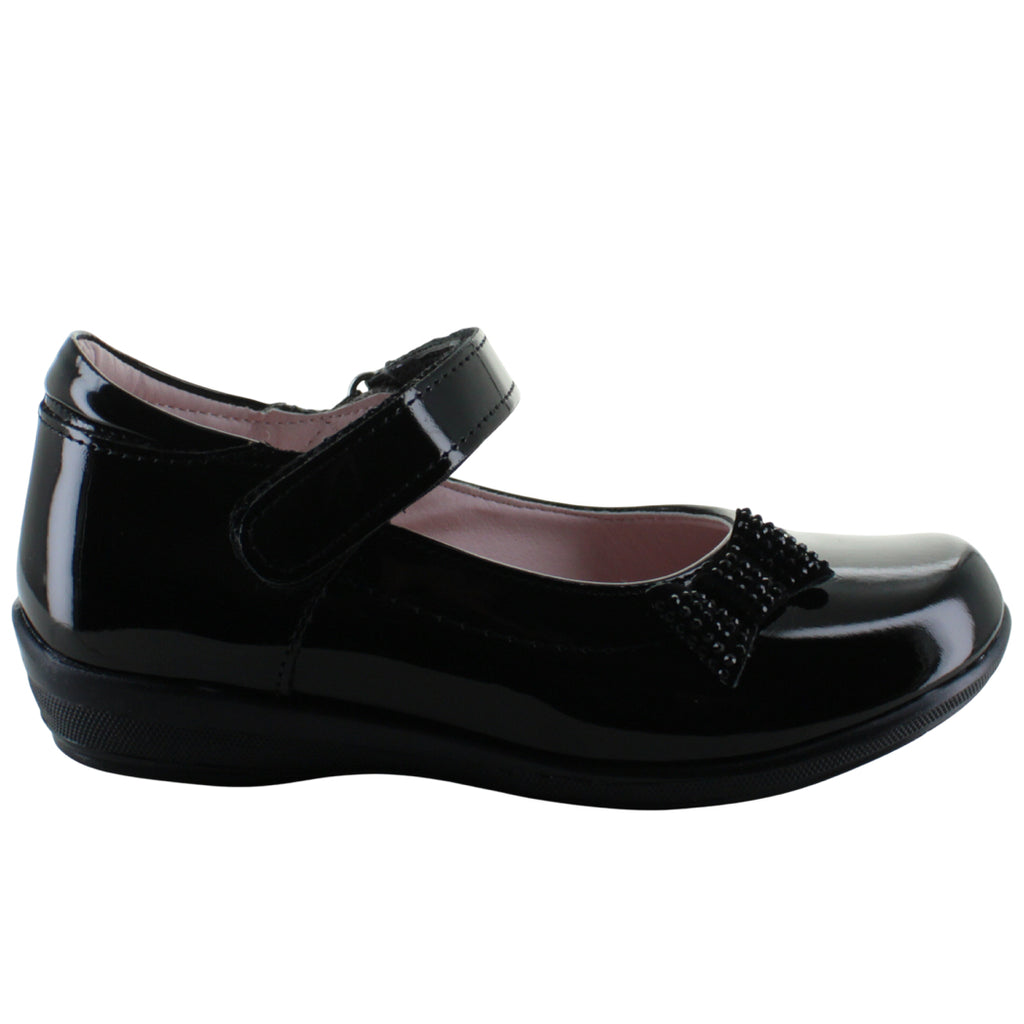 LIA ZAPATO BALERINA ESCOLAR FORMAL MOÑO CHAROL NIÑA 93559