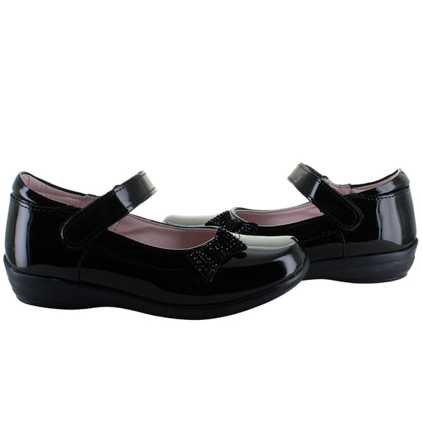 LIA ZAPATO BALERINA ESCOLAR FORMAL MOÑO CHAROL NIÑA 93559