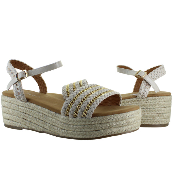 PERUGIA SANDALIA PLATAFORMA MODA CASUAL HEBILLA MUJER 93730