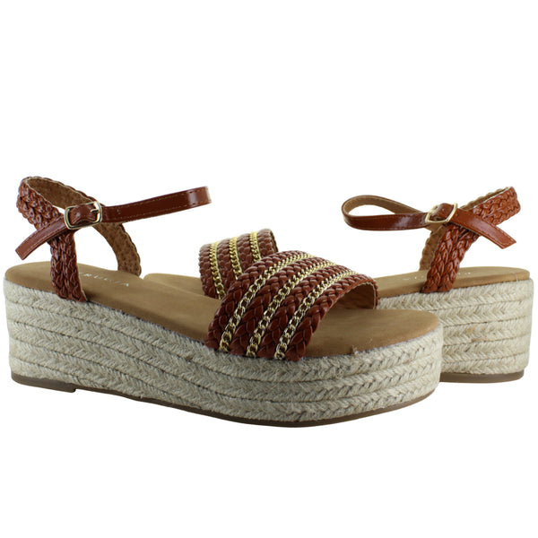 PERUGIA SANDALIA PLATAFORMA MODA CASUAL HEBILLA MUJER 93731