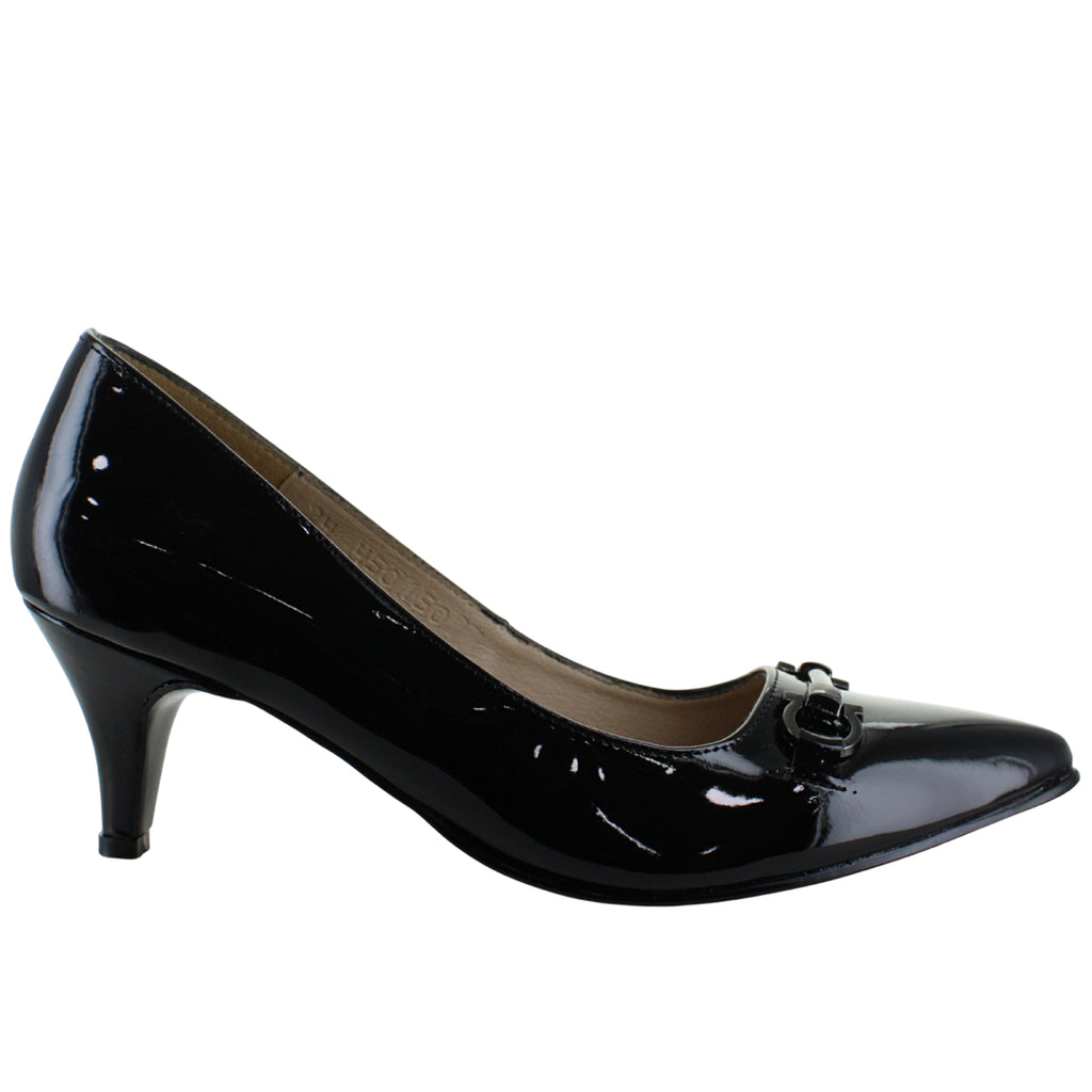MON PETIT ZAPATILLA TACON FORMAL ELEGANTE CHAROL MUJER 94131