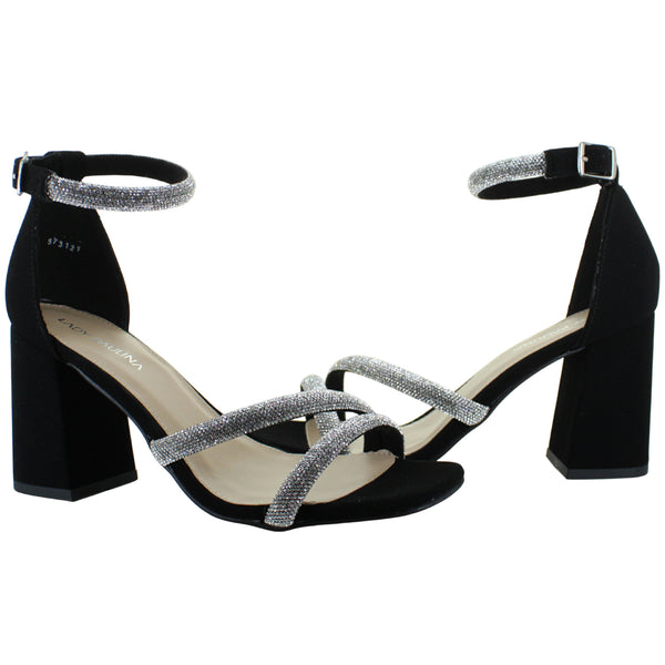LADY PAULINA SANDALIA TACON ANCHO MODA ELEGANTE MUJER 94348