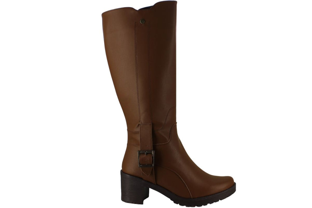 FUSION BOTA ALTA TACON ANCHO ELEGANTE HEBILLA MUJER 94618