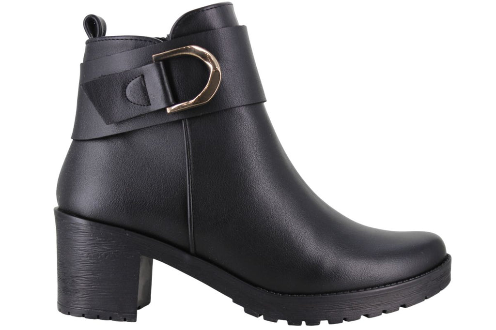 FUSION BOTIN TACON ANCHO MODA ELEGANTE HEBILLA MUJER 94628
