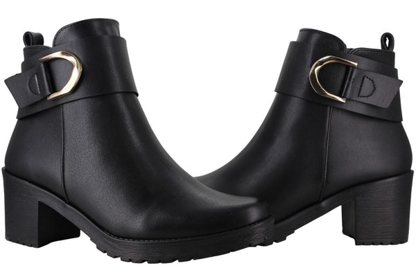 FUSION BOTIN TACON ANCHO MODA ELEGANTE HEBILLA MUJER 94628