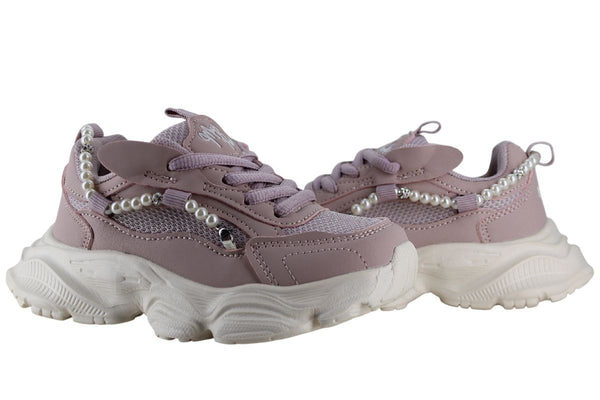 MISS PINK TENIS SNEAKERS URBANO CADENA PERLAS NIÑAS 94691