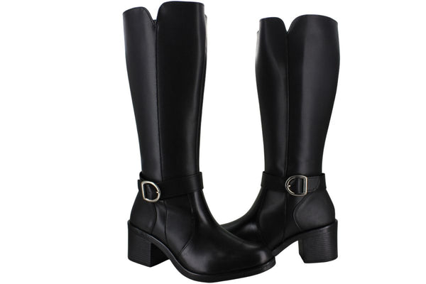 FUSION BOTA ALTA TACON ANCHO ELEGANTE HEBILLA MUJER 94820