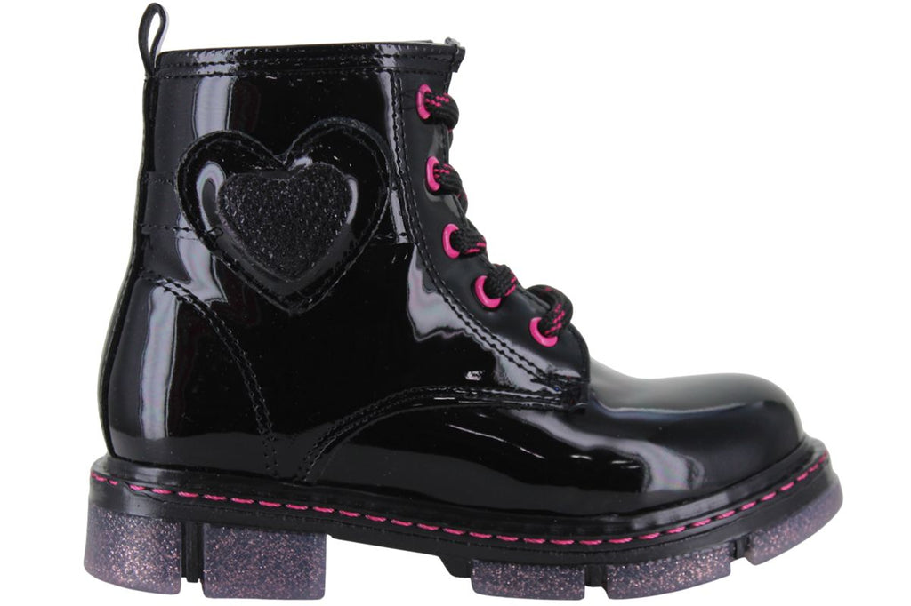 BAMBINO BOTA URBANA MODA ELEGANTE CORAZON CHAROL NIÑA 95160