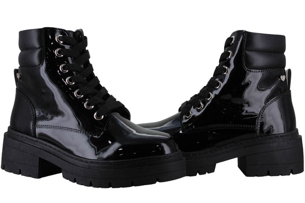 BAMBINO BOTA URBANA COMBAT MODA ELEGANTE CHAROL NIÑA 95163
