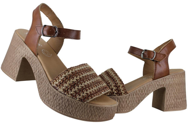 VITALIA SANDALIA TACON ANCHO PLATAFORMA ELEGANTE MUJER 95870