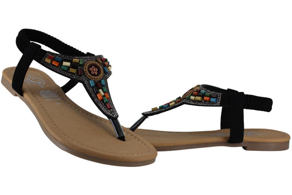 JOZA SANDALIA FLIP FLOP CASUAL ELEGANTE BRILLOS MUJER 95876