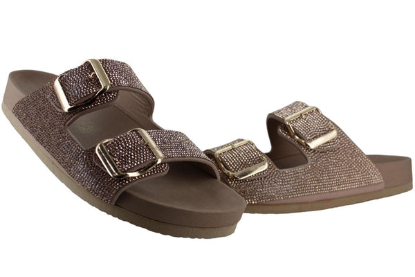 JOZA SANDALIA SLIP ON CASUAL BRILLOS HEBILLAS MUJER 95877