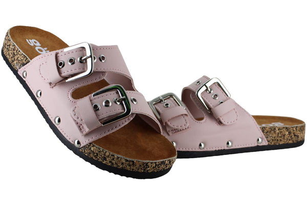 GOSH SANDALIA SUECO SLIDE MODA CASUAL 2 HEBILLAS MUJER 95912