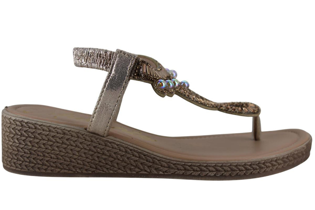 MUTANTE SANDALIA TACON CUÑA MODA ELEGANTE BRILLO MUJER 95985