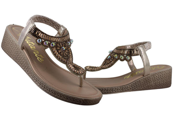 MUTANTE SANDALIA TACON CUÑA MODA ELEGANTE BRILLO MUJER 95985