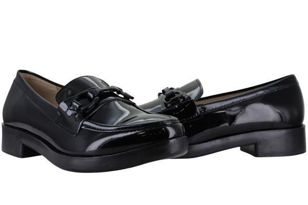 MARIA ITZEL MOCASIN FLAT MODA FORMAL CHAROL MOÑO MUJER 96113