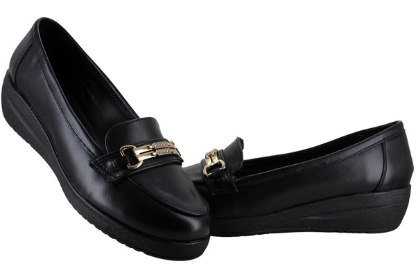 LADY ONE ZAPATO MOCASIN CUÑA MODA CASUAL FORMAL MUJER 96233