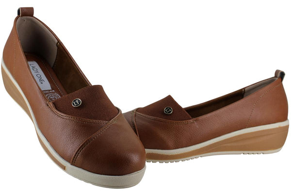 LADY ONE ZAPATO MOCASIN CUÑA MODA FORMAL CONFORT MUJER 96234