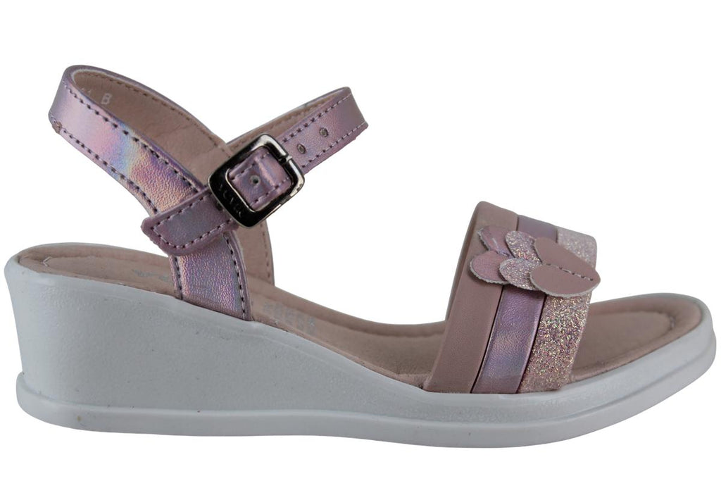 YUYIN SANDALIA CUÑA BRILLOS MODA CASUAL HEBILLA NIÑA 96249