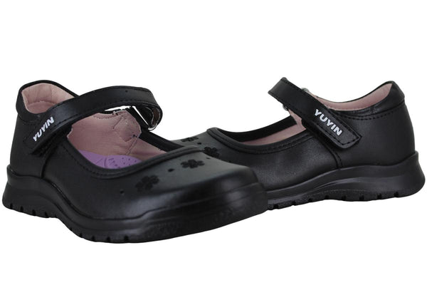 YUYIN ZAPATO BALERINA ESCOLAR FORMAL PIEL BROCHE NIÑA 96765