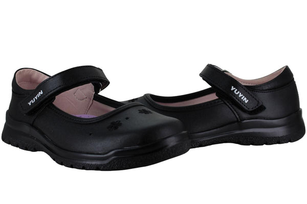 YUYIN ZAPATO BALERINA ESCOLAR FORMAL PIEL BROCHE NIÑA 96785