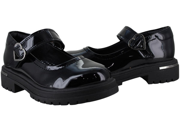 BAMBINO ZAPATO BALERINA TACON MODA ESCOLAR CHAROL NIÑA 96801